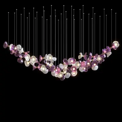 Floral Minimalist Chandelier 3d model