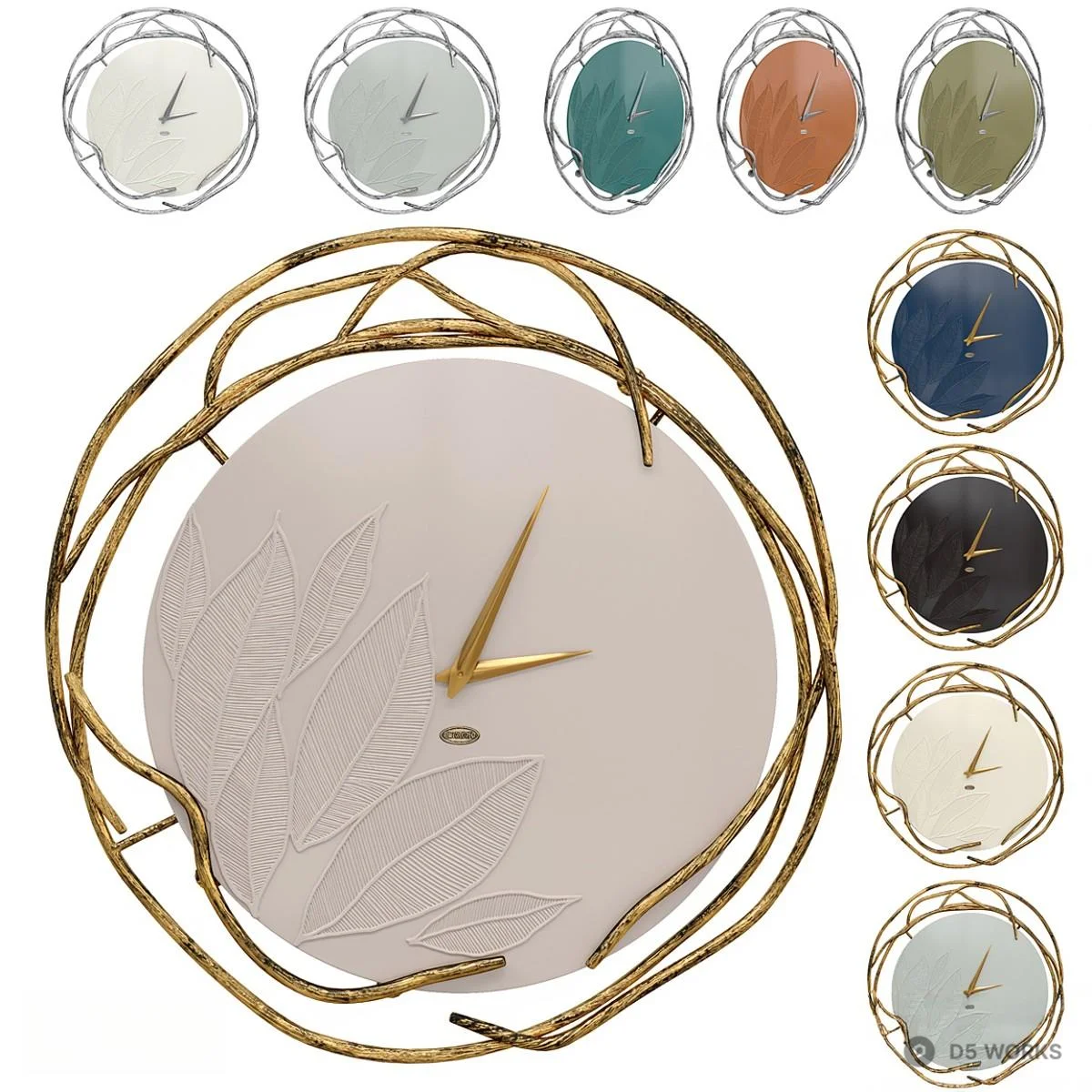 Organic Branch Frame Wall Clock 3d model - Image 1