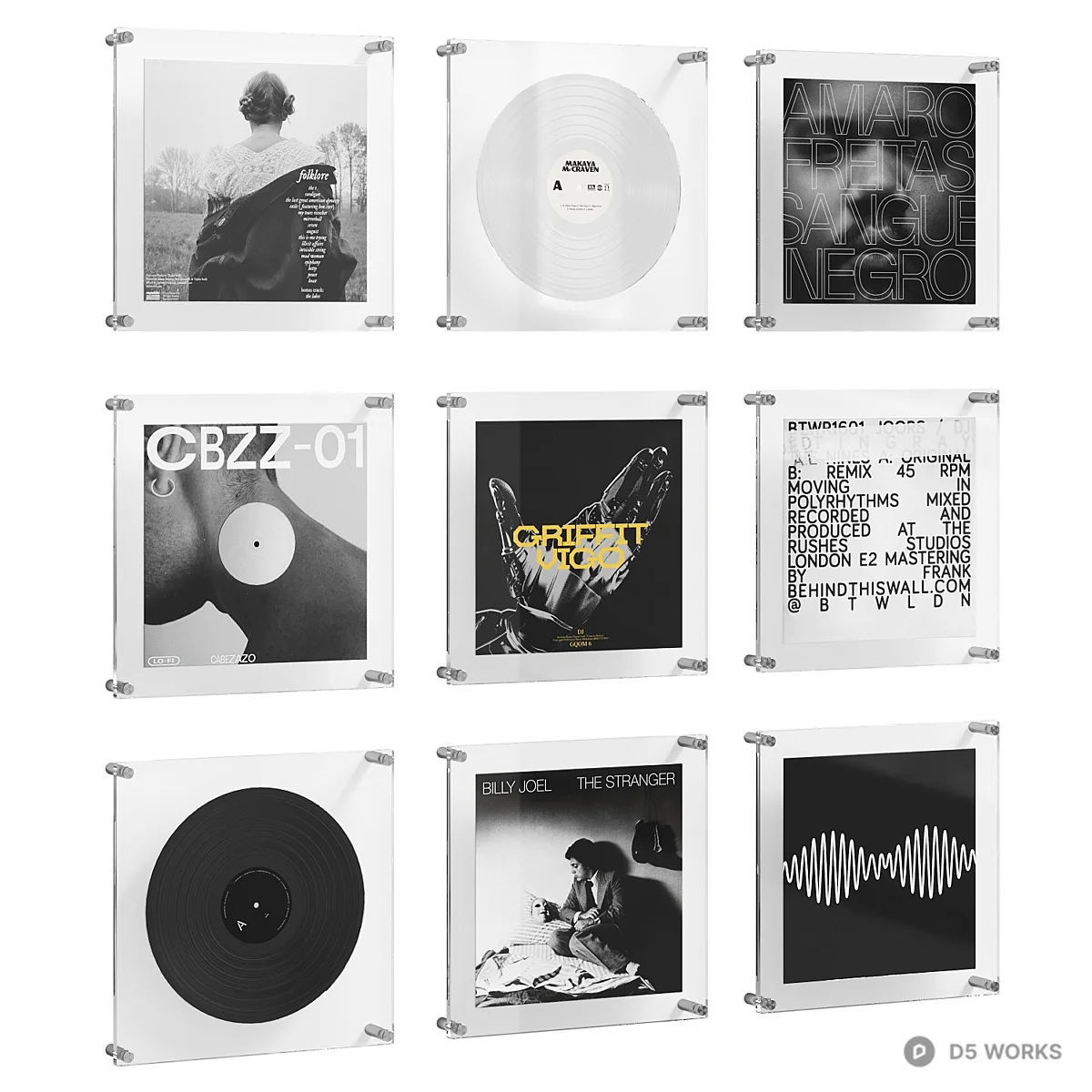 Modern Vinyl Record Wall Art 3d model - Image 1