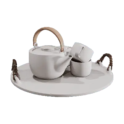 beige ceramic tea set teapot combination