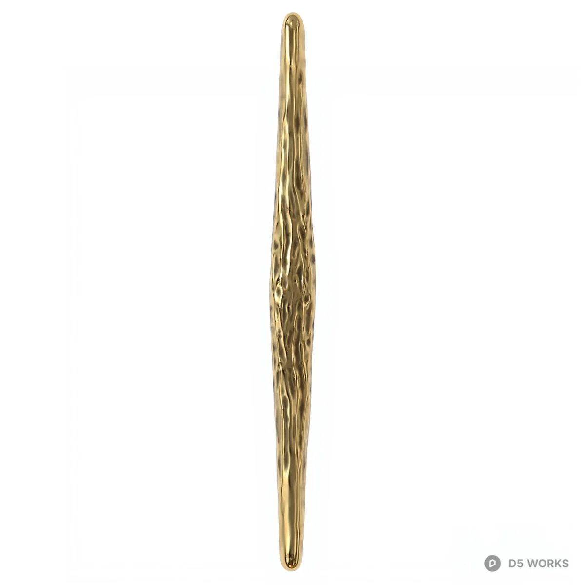 Textured Brass Pull Handle 3d model thumbnail 2