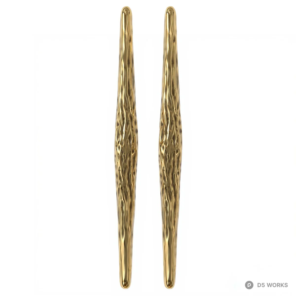 Textured Brass Pull Handle 3d model - Image 1