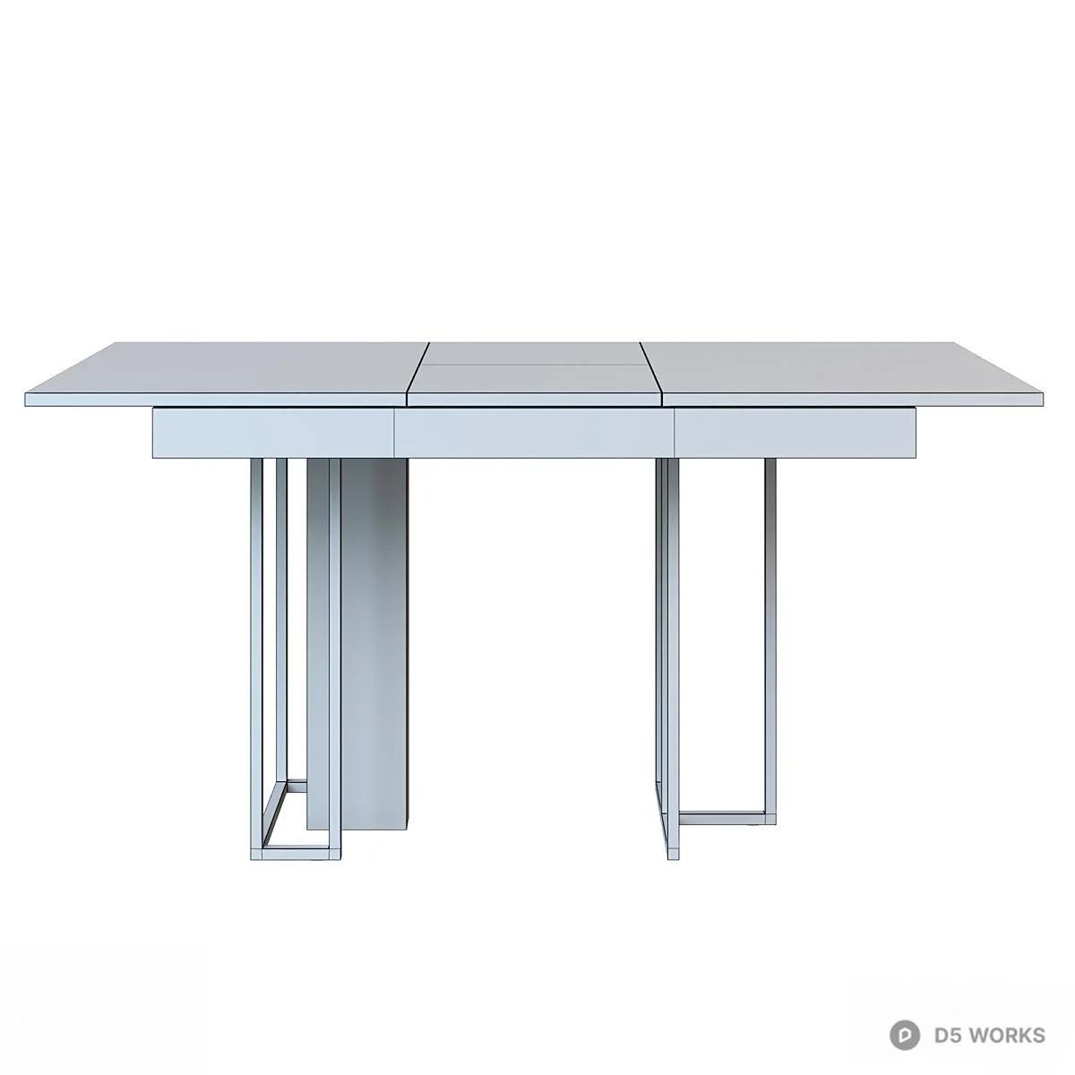 Industrial Style Extendable Dining Table 3d model thumbnail 4