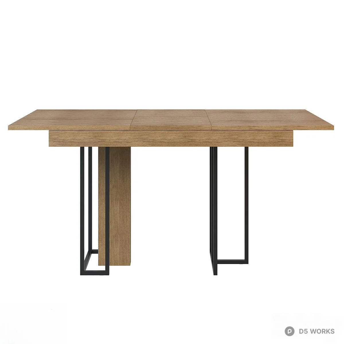 Industrial Style Extendable Dining Table 3d model thumbnail 2
