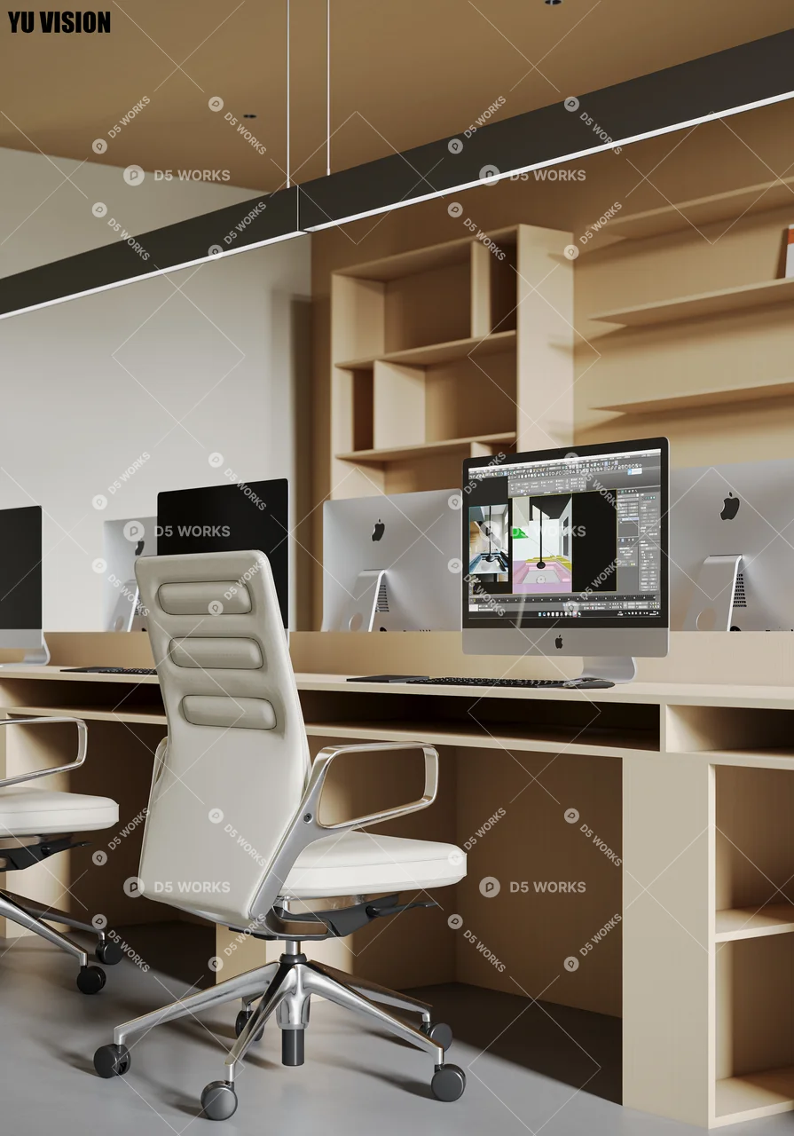 Office Area 3d model thumbnail 4