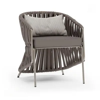 Rattan Woven Outdoor Leisure Chair With Cushion 3d model