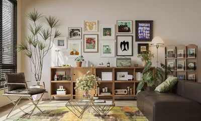 Mid-Century Modern Home Living Room
