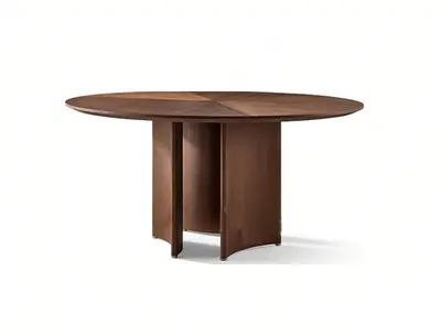 Solid Wood Round Dining Table 3d model
