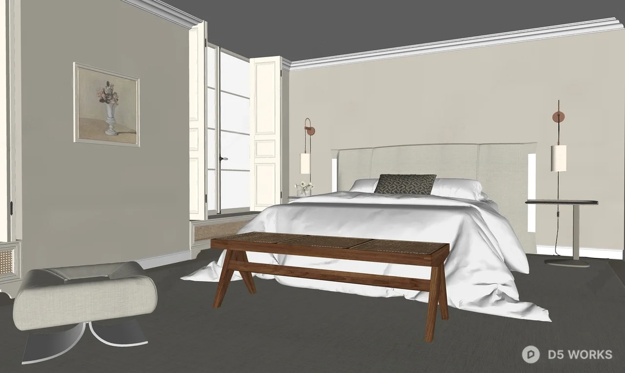 Minimalist Bedroom with Natural Light 3d model thumbnail 2