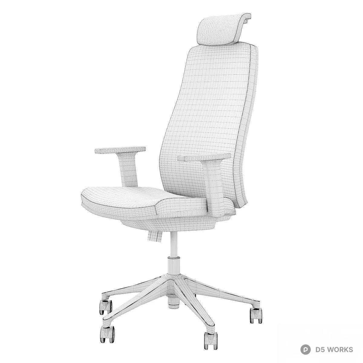 Ergonomic Leather Office Chair 3d model thumbnail 4
