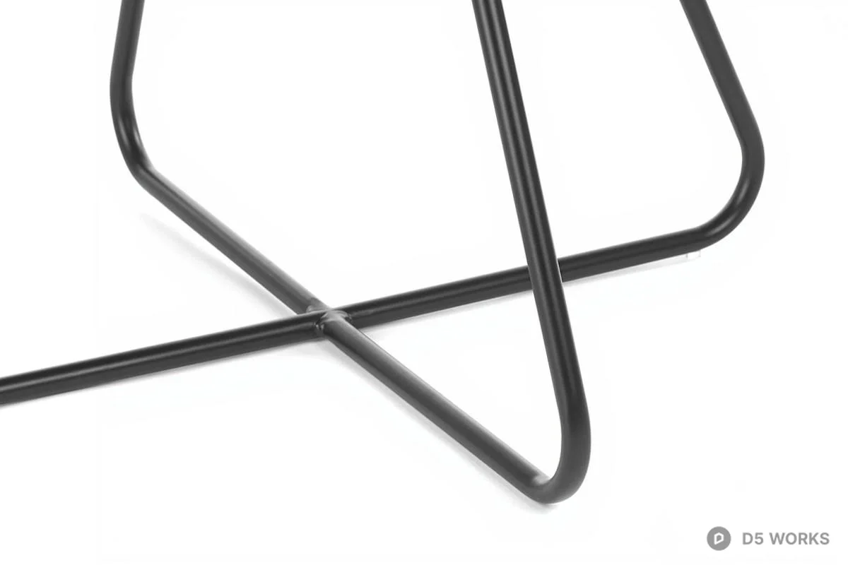 Minimalist Wood Top Coffee Table With Black Metal Legs 3d model thumbnail 2