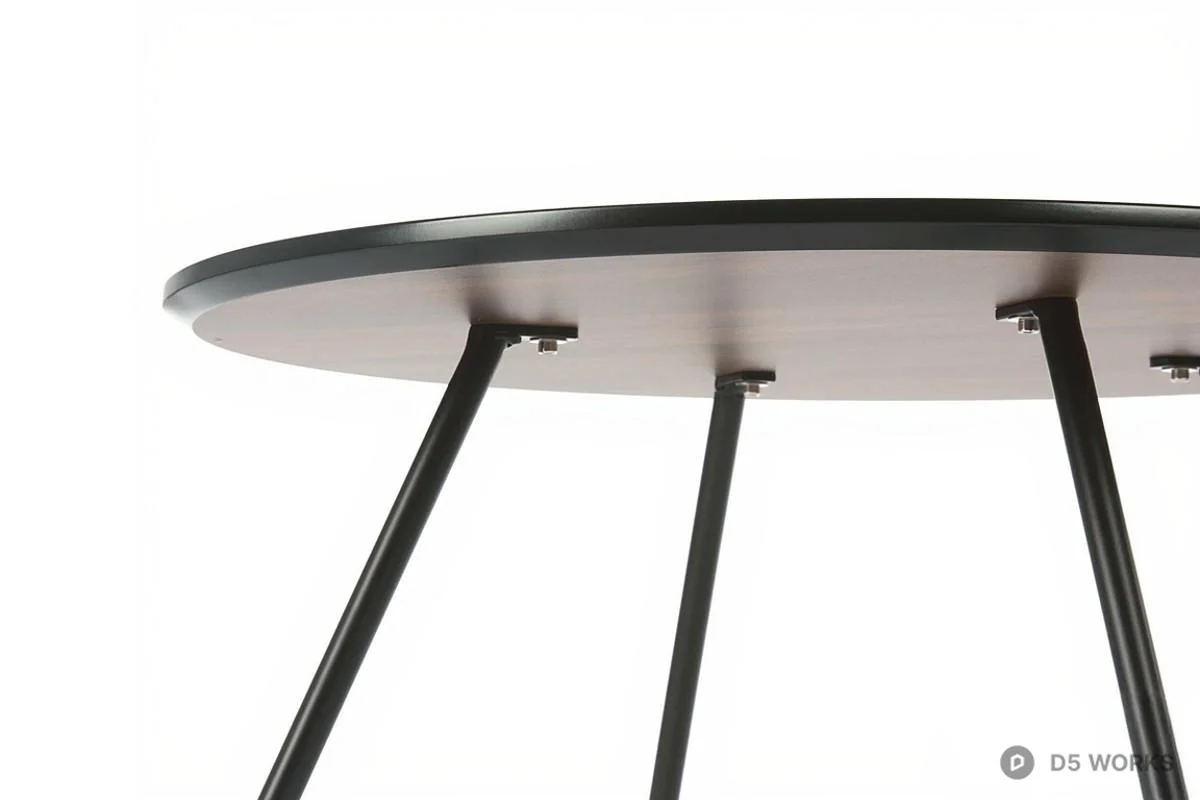 Minimalist Wood Top Coffee Table With Black Metal Legs 3d model thumbnail 5