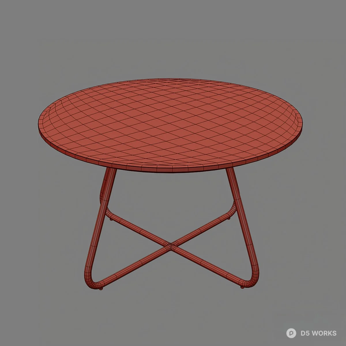 Minimalist Wood Top Coffee Table With Black Metal Legs 3d model thumbnail 6