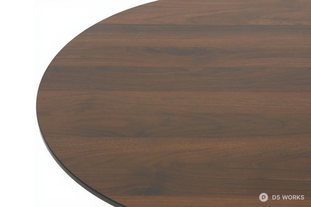 Minimalist Wood Top Coffee Table With Black Metal Legs 3d model thumbnail 3