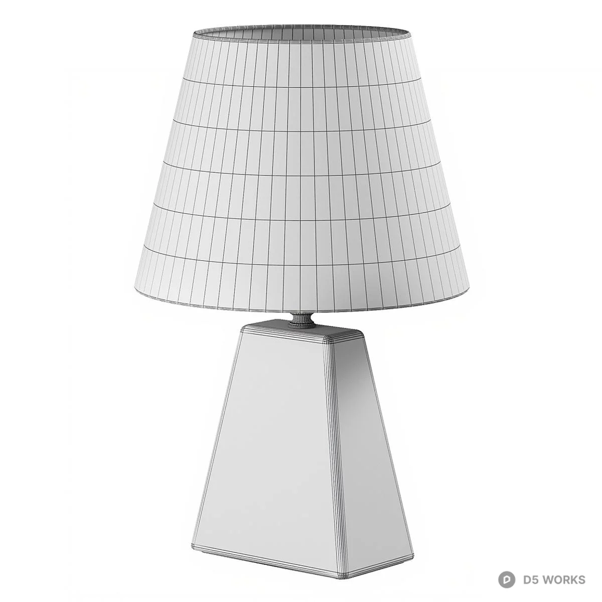 Terrazzo Base Table Lamp With Linen Shade 3d model thumbnail 4
