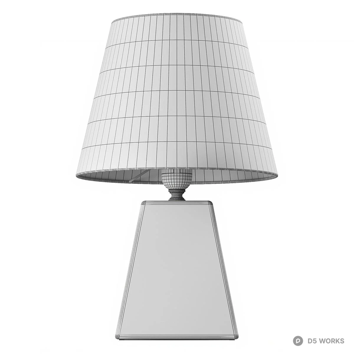 Terrazzo Base Table Lamp With Linen Shade 3d model thumbnail 5