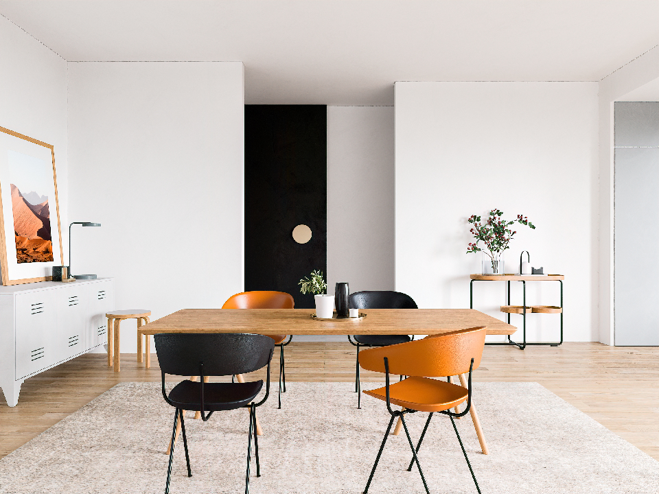 Scandinavian Dining Table & Chairs Set