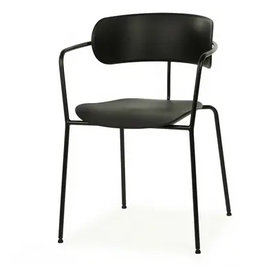 Minimalist Black Metal Armchair 3d model