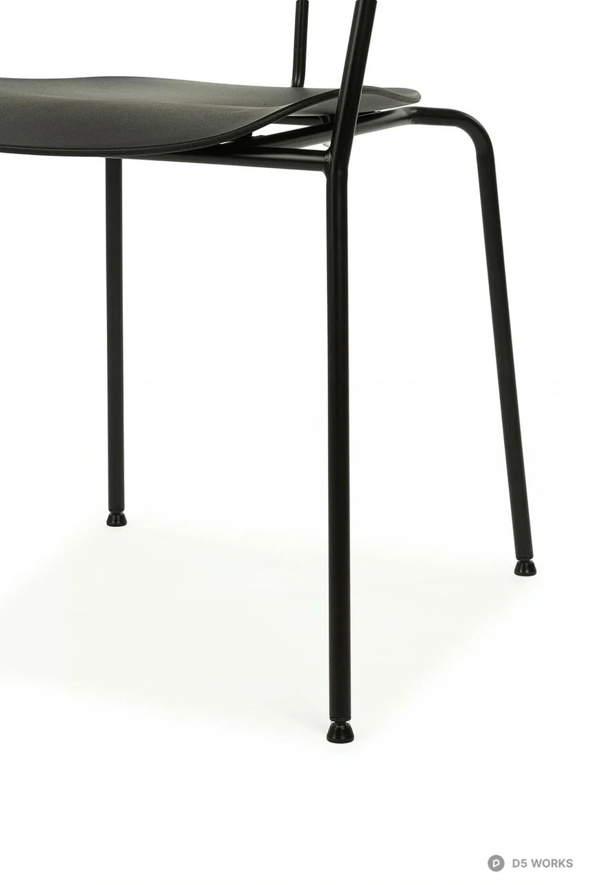 Minimalist Black Metal Armchair 3d model thumbnail 2