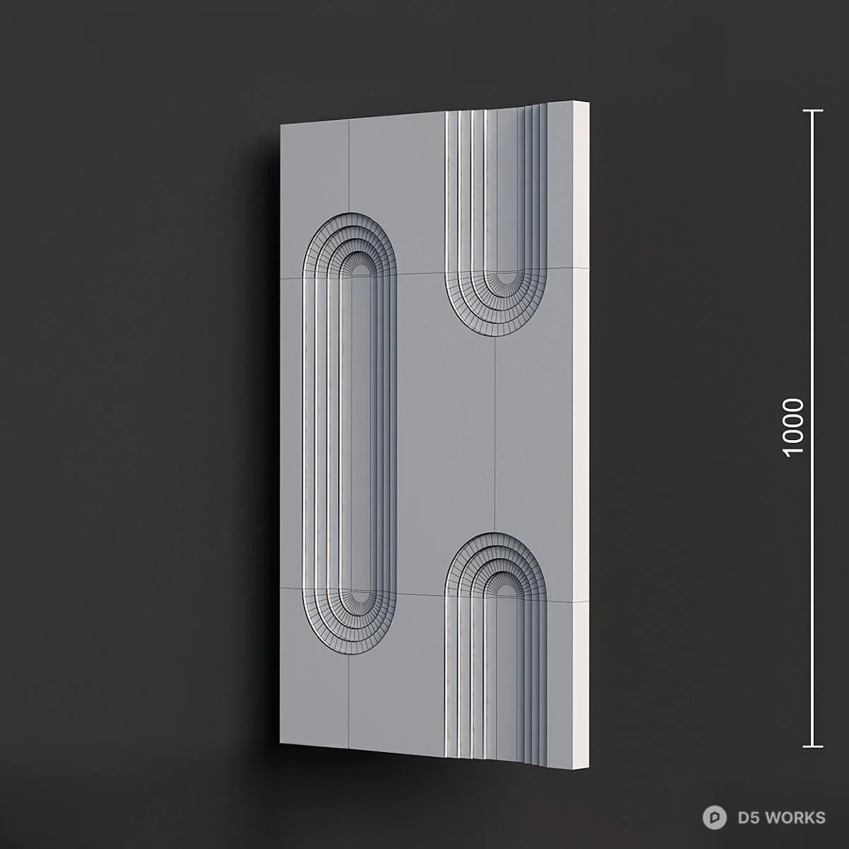 Minimalist Geometric Wall Panel 3d model thumbnail 3