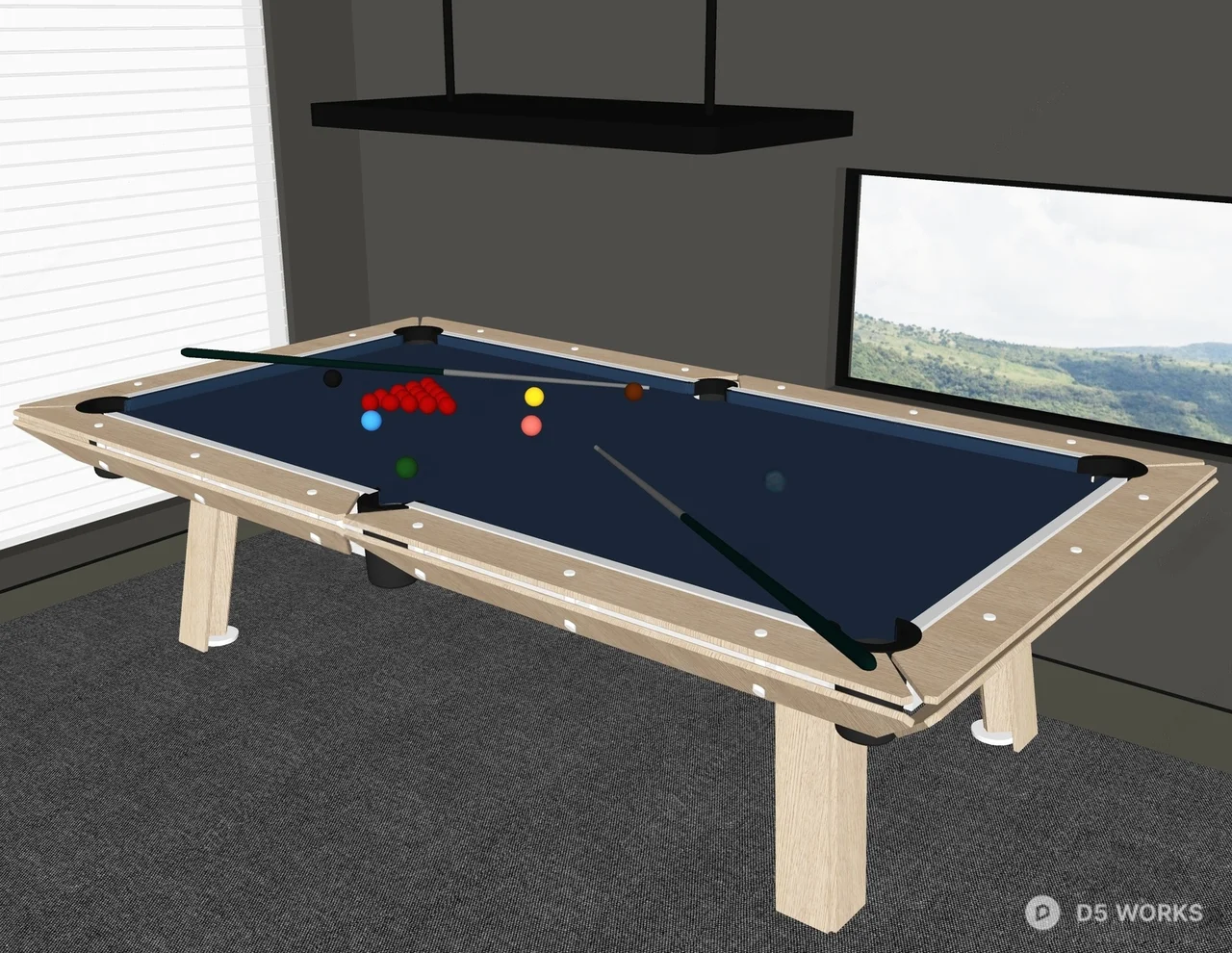 Minimalist Billiards Table 3d model thumbnail 2