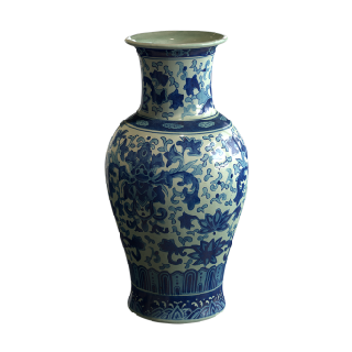 Floral Vase Design Blue And White Porcelain