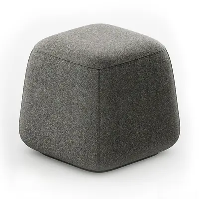 Minimalist Fabric Cube Stool 3d model