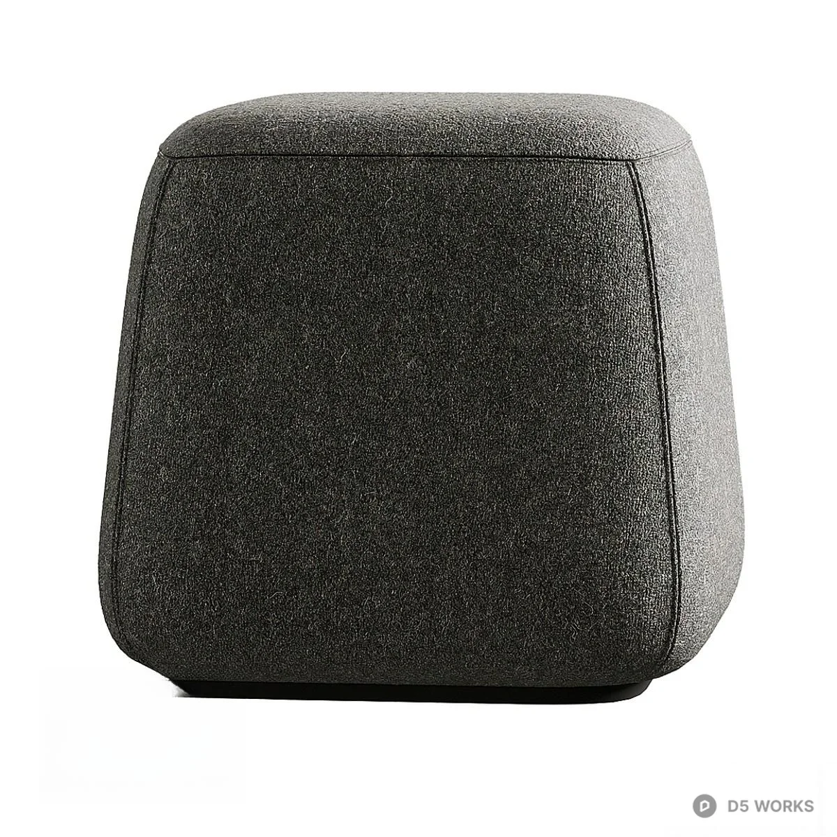 Minimalist Fabric Cube Stool 3d model thumbnail 2