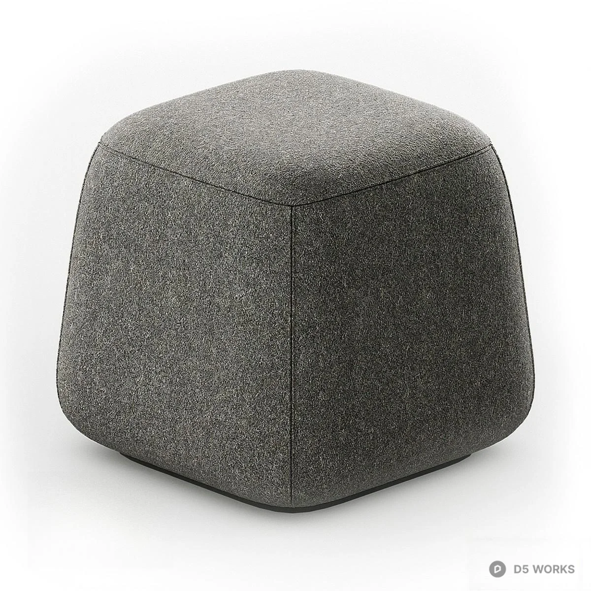 Minimalist Fabric Cube Stool 3d model - Image 1