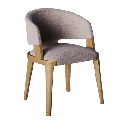 Wooden Frame Upholstered Armchair 3d model