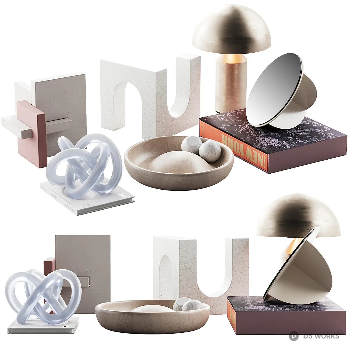 Minimalist Sculptural Decorative Objects Set 3d model - Image 1