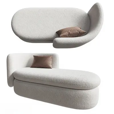 Textured Upholstered Chaise Lounge 3d model