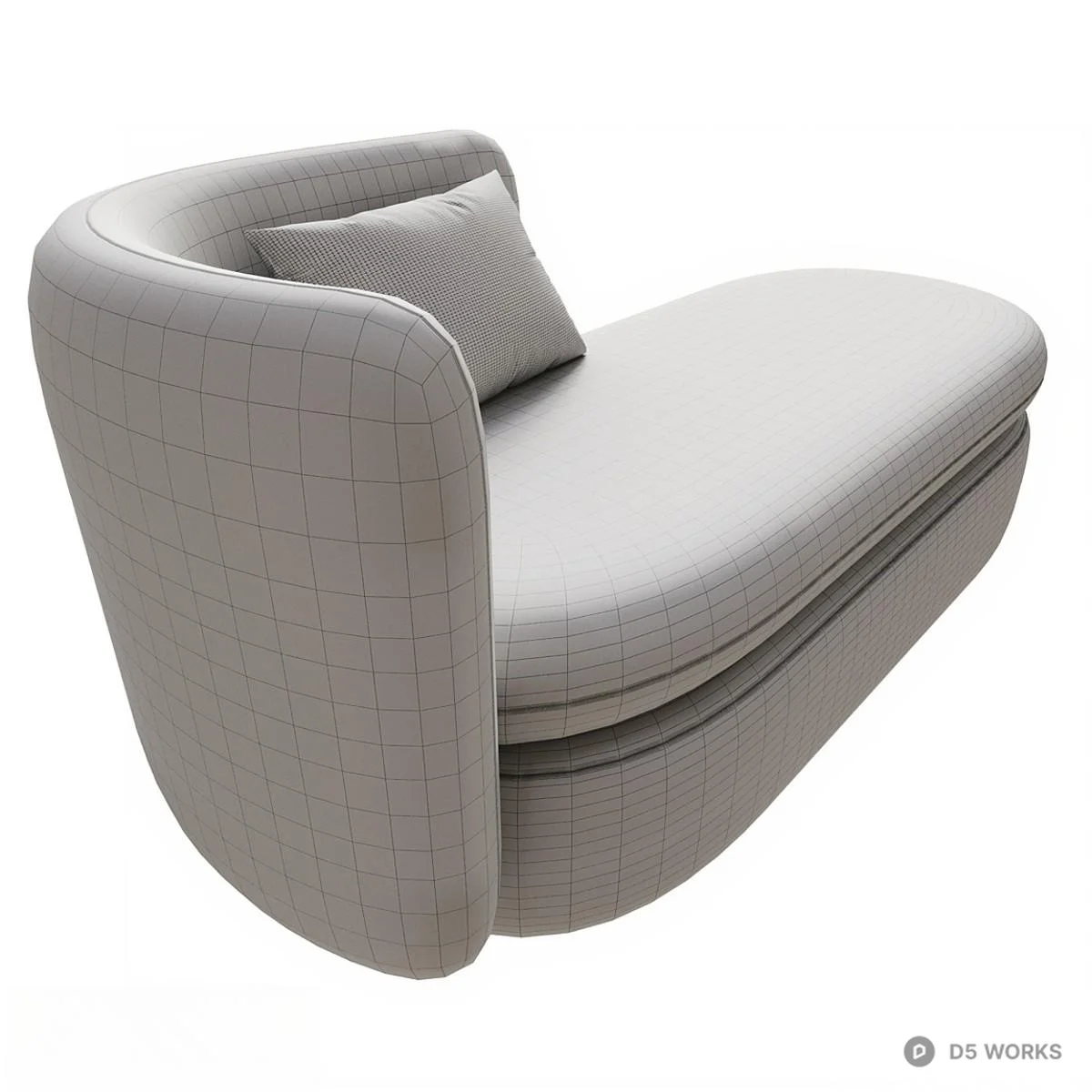 Textured Upholstered Chaise Lounge 3d model thumbnail 3