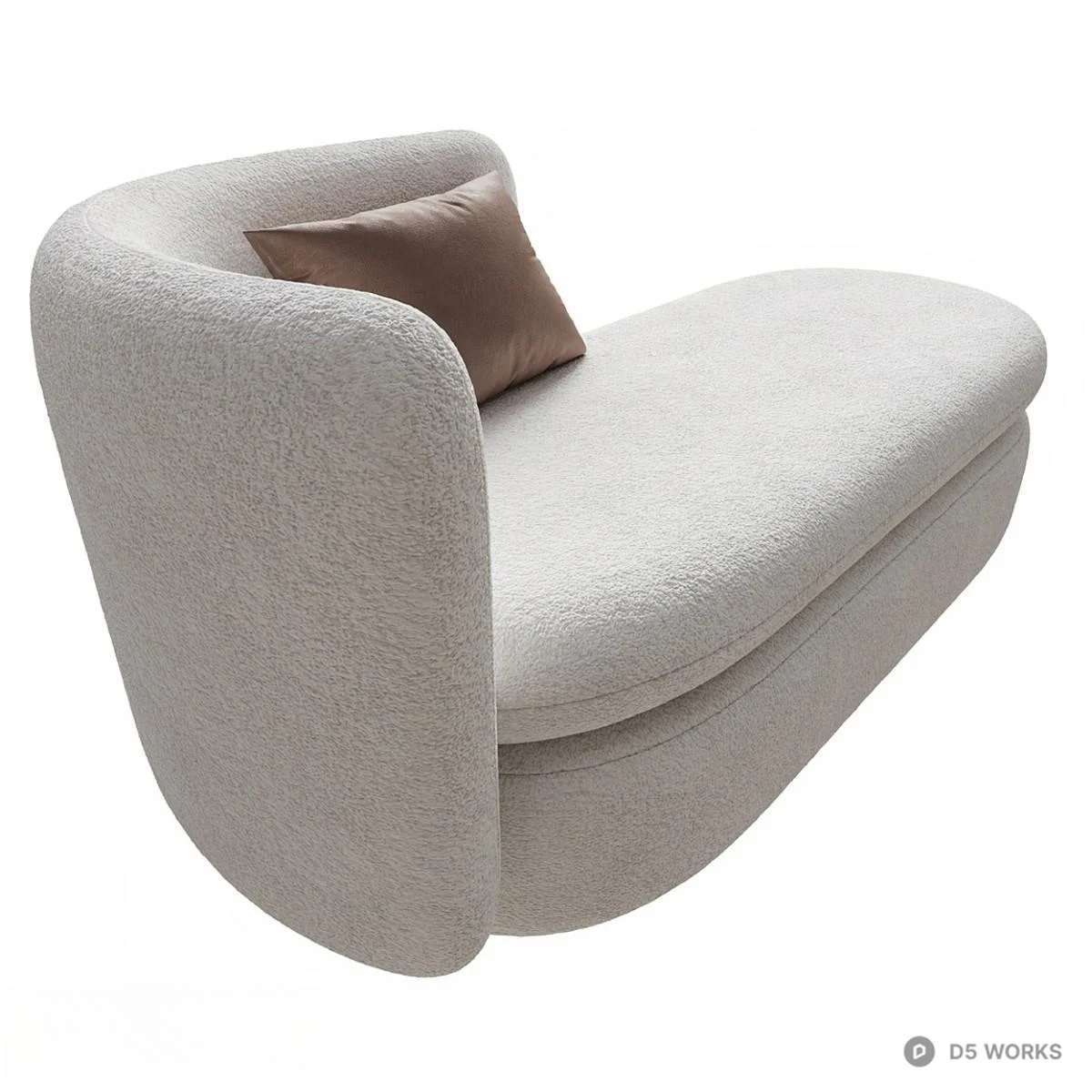 Textured Upholstered Chaise Lounge 3d model thumbnail 2
