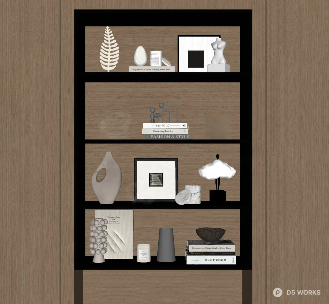 Minimalist Shelf Decor Set 3d model thumbnail 2