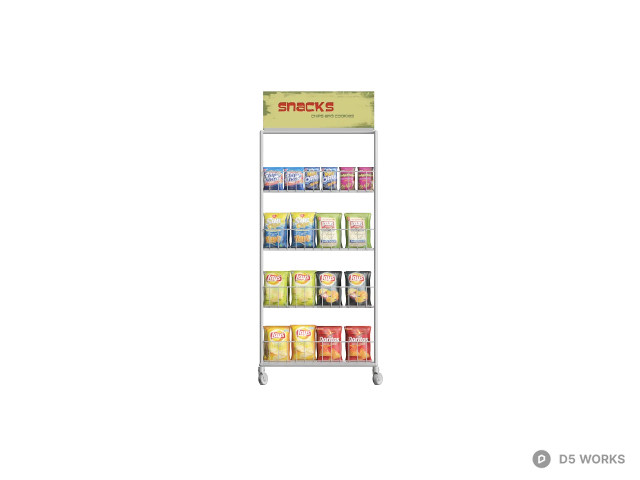 Snacks Display Rack 3d model thumbnail 2
