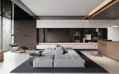Modern Minimalist Living Dining Space 3d model