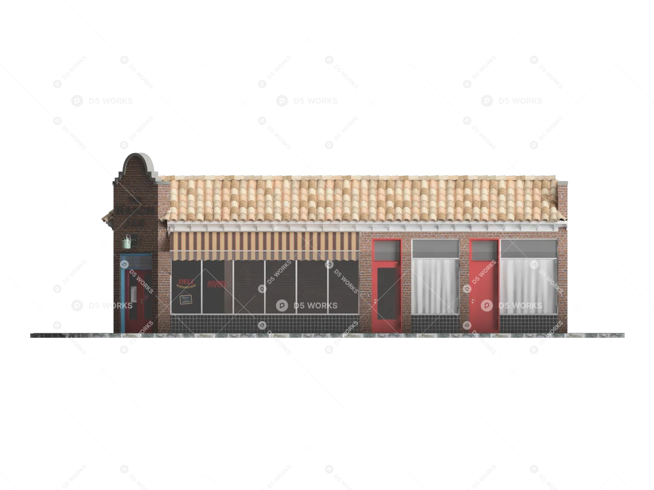 Restaurant Building 3d model thumbnail 2
