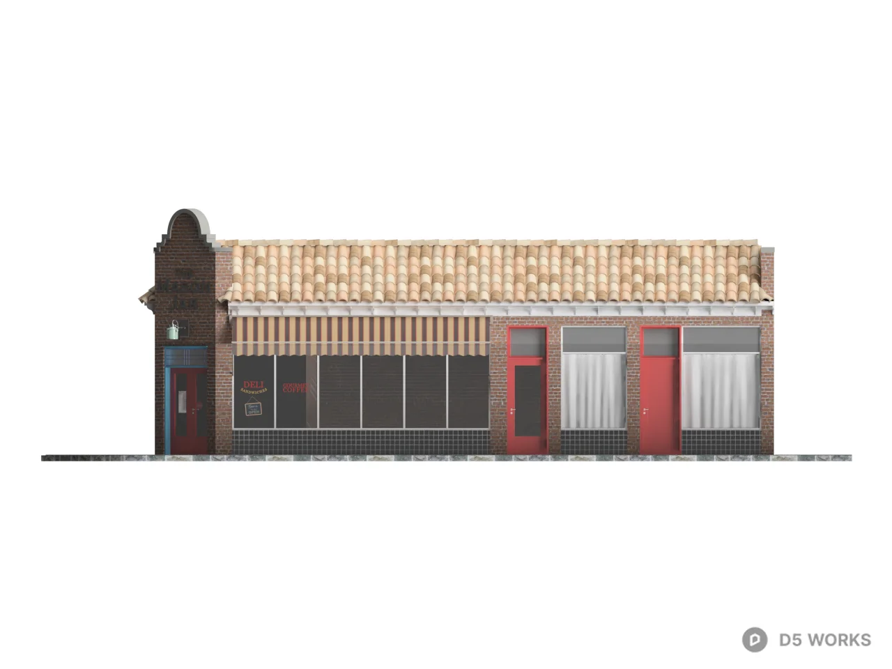 Rustic Style Restaurant Building 3d model thumbnail 2