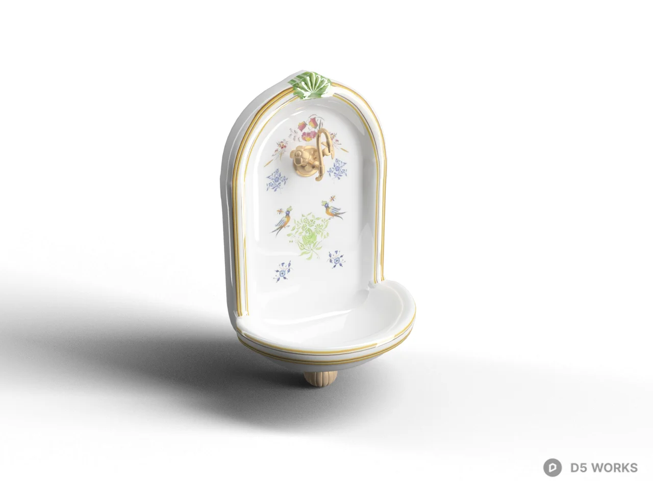 Ornate Ceramic Wall Shelf 3d model - Image 1