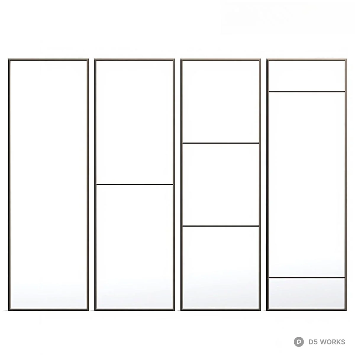 Minimalist Wall Mirror Set 3d model - Image 1