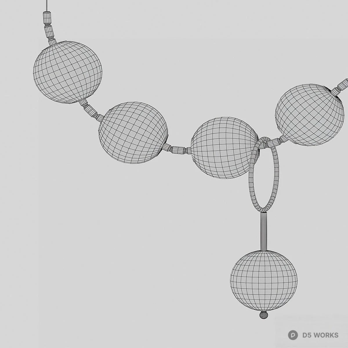 Minimalist Spherical Pendant Light 3d model thumbnail 2