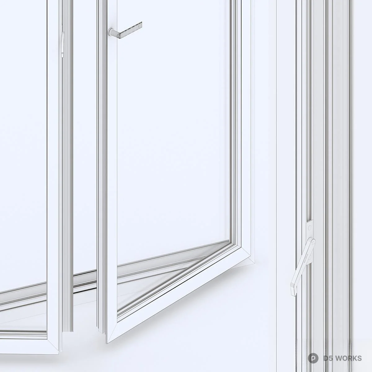 Minimalist Flat Open Window 3d model thumbnail 3