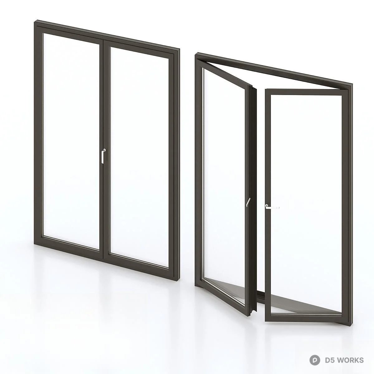 Minimalist Flat Open Window 3d model - Image 1