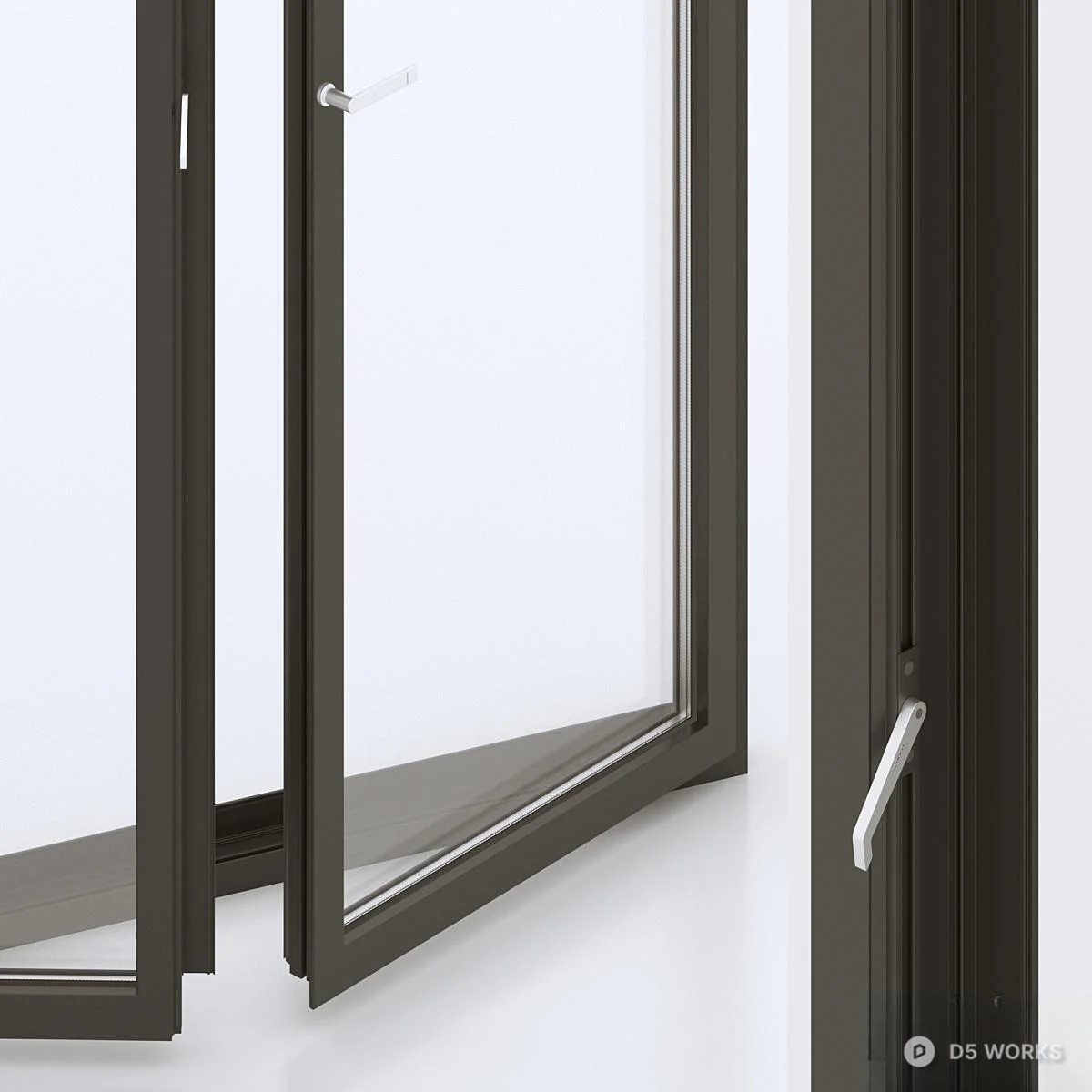 Minimalist Flat Open Window 3d model thumbnail 2