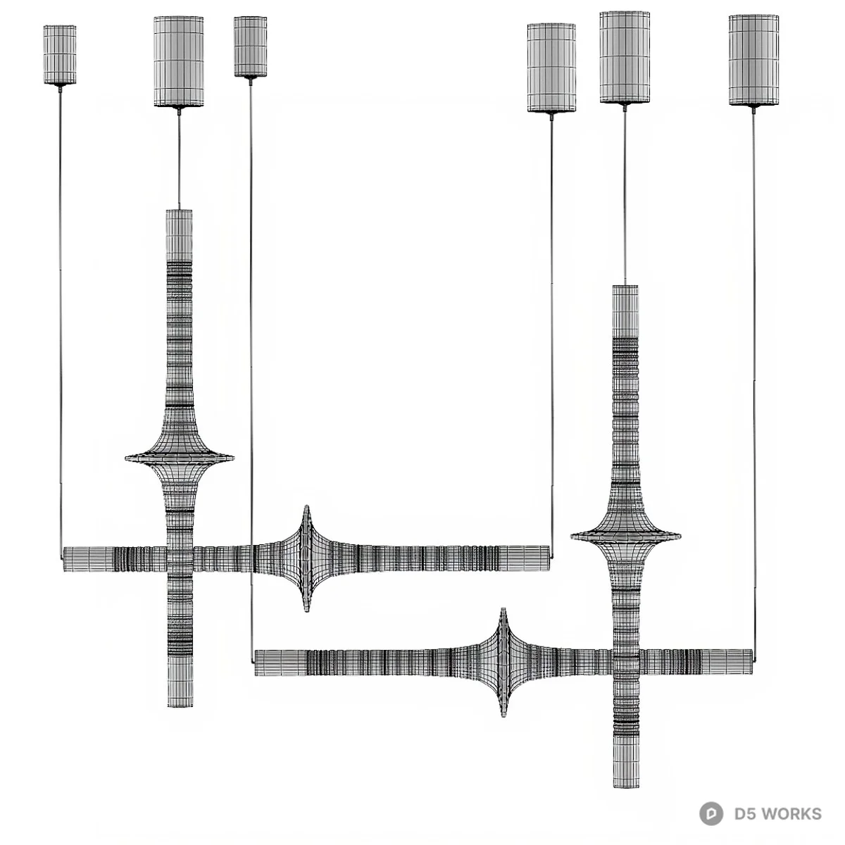 Geometric Minimalist Chandelier 3d model thumbnail 2