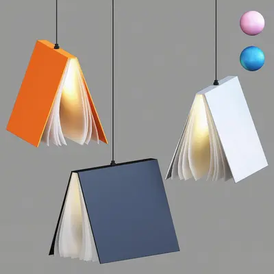 Book Shaped Pendant Light 3d model