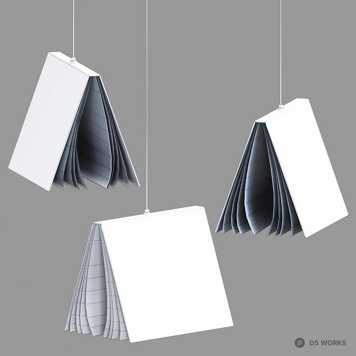 Book Shaped Pendant Light 3d model thumbnail 2