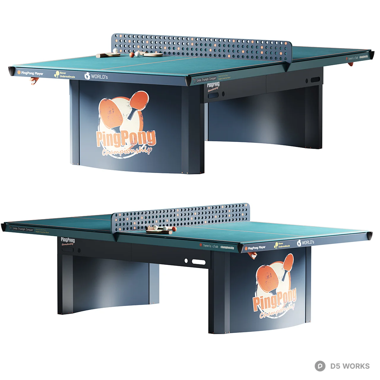 Modern Table Tennis Table 3d model - Image 1