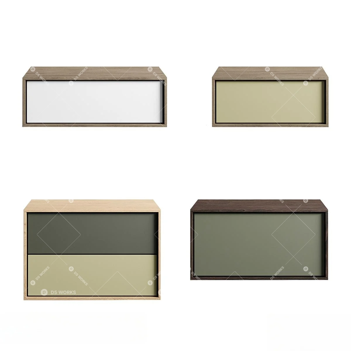 Bedside table 3d model thumbnail 2
